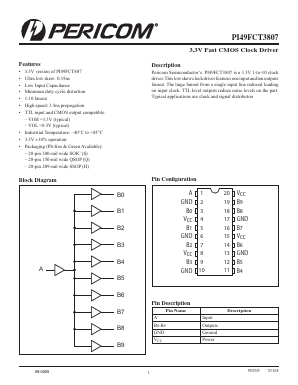 PI49FCT3807A Datasheet PDF Pericom Semiconductor
