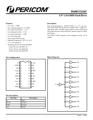 PI49FCT32807HE Datasheet PDF Pericom Semiconductor