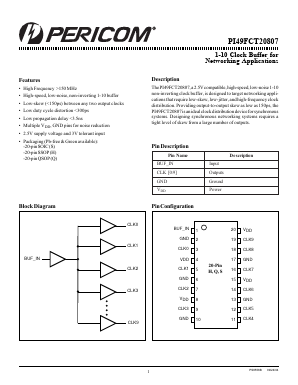 PI49FCT20807H Datasheet PDF Pericom Semiconductor
