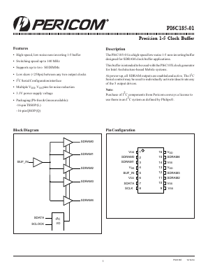 PI6C185-01 Datasheet PDF Pericom Semiconductor