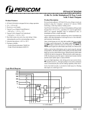 PI74ALVCH16260 Datasheet PDF Pericom Semiconductor