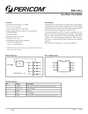 PI6C2405A-1LE Datasheet PDF Pericom Semiconductor