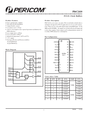 PI6C2410QE Datasheet PDF Pericom Semiconductor