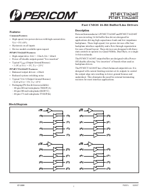 PI74FCT162244CTA Datasheet PDF Pericom Semiconductor