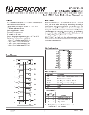 PI74FCT245CTSE Datasheet PDF Pericom Semiconductor