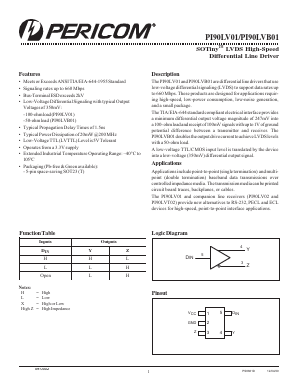 PI90LVB01TEX Datasheet PDF Pericom Semiconductor