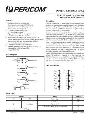 PI90LV048A Datasheet PDF Pericom Semiconductor