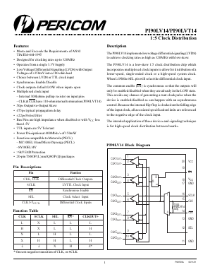 PI90LV14 Datasheet PDF Pericom Semiconductor