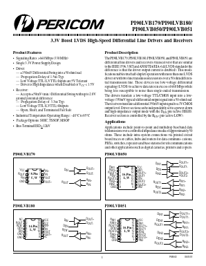 PI90LVB179W Datasheet PDF Pericom Semiconductor