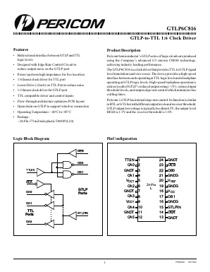 GTLP6C816 Datasheet PDF Pericom Semiconductor