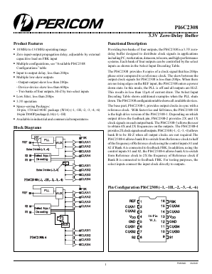 PI6C2308-4 Datasheet PDF Pericom Semiconductor