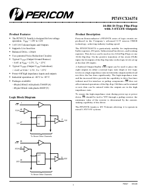 PI74VCX16374A_98 Datasheet PDF Pericom Semiconductor