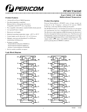 PI74FCT163245 Datasheet PDF Pericom Semiconductor