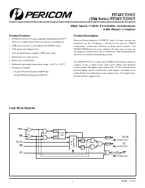 PI74FCT191T Datasheet PDF Pericom Semiconductor