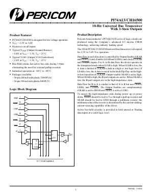 PI74ALVCH16500A Datasheet PDF Pericom Semiconductor