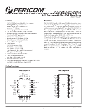 PI6C3Q993A Datasheet PDF Pericom Semiconductor