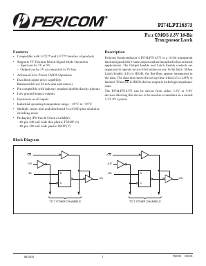PI74LPT16373AVE Datasheet PDF PerkinElmer Inc