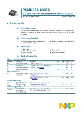 PSMN034-100BS Datasheet PDF Philips Electronics