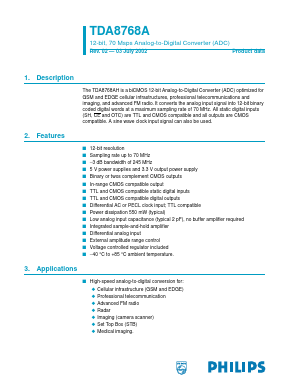 TDA8768A Datasheet PDF Philips Electronics