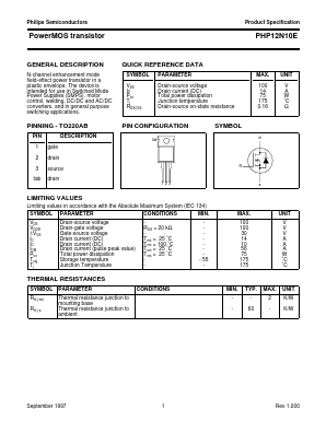 PNP12N10E Datasheet PDF Philips Electronics