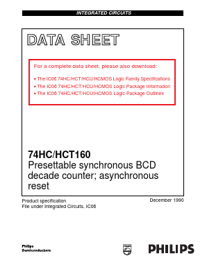 74HC160PW Datasheet PDF Philips Electronics