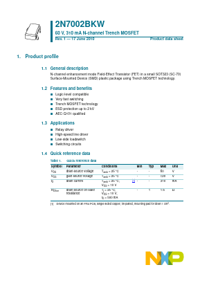 2N7002BKW Datasheet PDF Philips Electronics