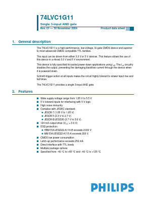 74LVC1G11 Datasheet PDF Philips Electronics