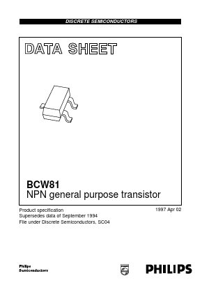 BCW81 Datasheet PDF Philips Electronics