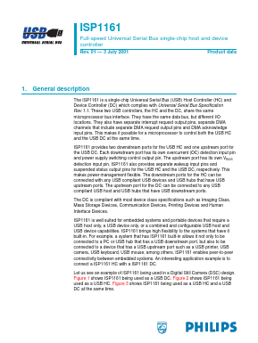 ISP1161 Datasheet PDF Philips Electronics