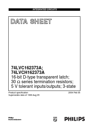 74LVCH162373ADL Datasheet PDF Philips Electronics