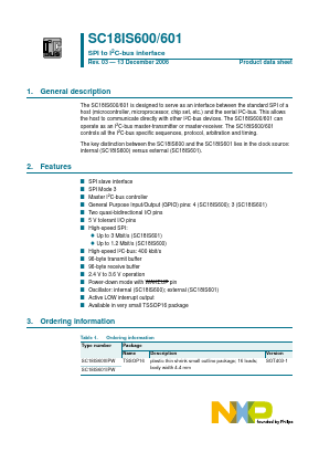 SC18IS600 Datasheet PDF Philips Electronics