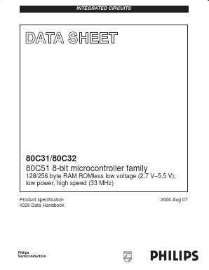 P80C32 Datasheet PDF Philips Electronics