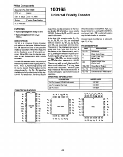 100165 Datasheet PDF Philips Electronics