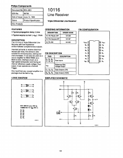 10116F Datasheet PDF Philips Electronics