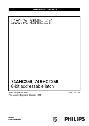 74AHCT259D Datasheet PDF Philips Electronics