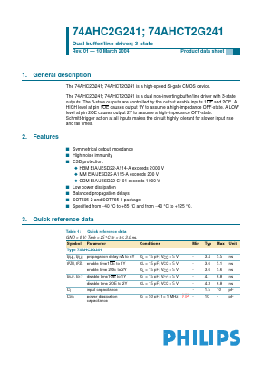 74AHC2G241 Datasheet PDF Philips Electronics