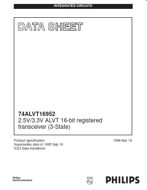 74ALVT16952 Datasheet PDF Philips Electronics