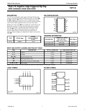 74F114 Datasheet PDF Philips Electronics