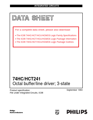 74HCT241 Datasheet PDF Philips Electronics