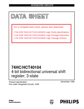 74HC/HCT40104 Datasheet PDF Philips Electronics
