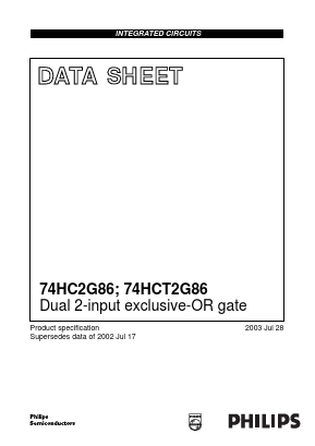 74HCT2G86DP Datasheet PDF Philips Electronics