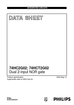 74HC2G02 Datasheet PDF Philips Electronics