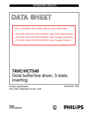 74HC540DB Datasheet PDF Philips Electronics