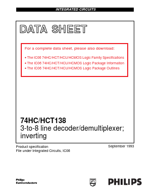 74HC138NB Datasheet PDF Philips Electronics