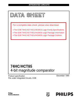 74HC85DB Datasheet PDF Philips Electronics
