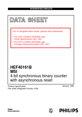 HEF40161BN Datasheet PDF Philips Electronics