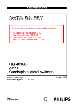 HEC4016BPN Datasheet PDF Philips Electronics