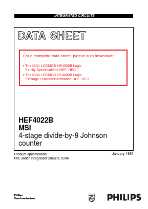 HEF4022BP Datasheet PDF Philips Electronics