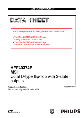 HEF40374B Datasheet PDF Philips Electronics