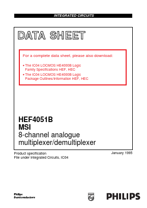 HEF4051 Datasheet PDF Philips Electronics